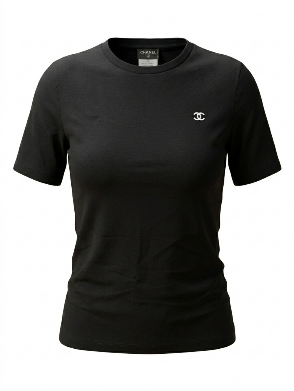 BB6. NWOT CHANEL UNIFORM EMBROIDERED CC TSHIRT